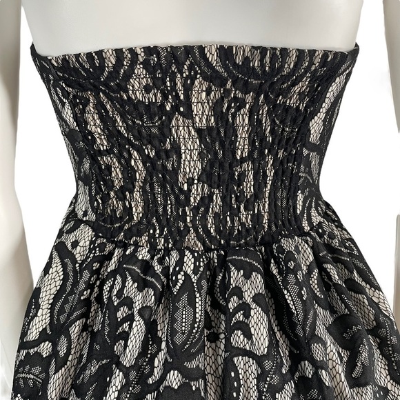 Charlotte Russe Sleeveless Strapless Mini Lace Cocktail Dress Black White Small - Picture 8 of 11